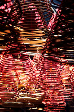 Circular incenses in Chinese temple, Hong Kong