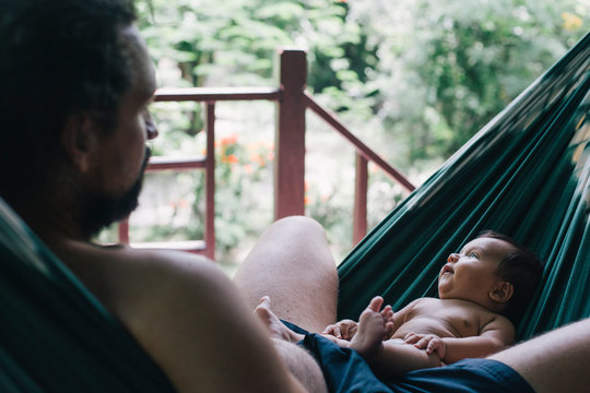 Father And Baby in Hammock