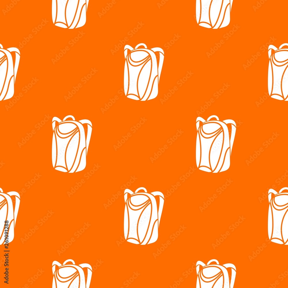 Poster backpack pattern vector orange for any web design best