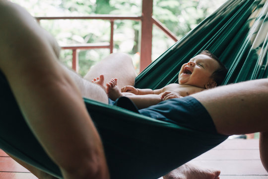 Father And Baby in Hammock