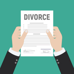 Divorce and property divison concept. Vector