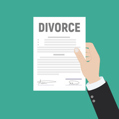 Divorce and property divison concept. Vector