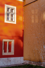 The close-up on the bulidng in Budapest, Hungary