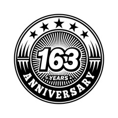 163 years anniversary. Anniversary logo design. Vector and illustration.