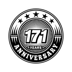 Fototapeta na wymiar 171 years anniversary. Anniversary logo design. Vector and illustration.