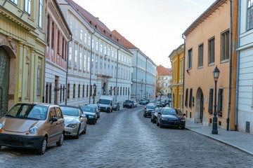 Fototapeta na wymiar The street in Budapest, Hungary