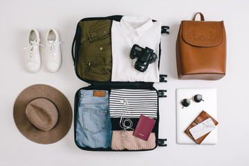 Packing for holiday.