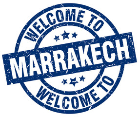 welcome to Marrakech blue stamp