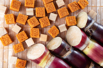 Sugarcane, and derivatives of brown sugar and panela from Colombia