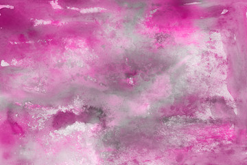 Fototapeta premium Pink watercolor and ink paper textures on white background. Chaotic stylish abstract organic design.