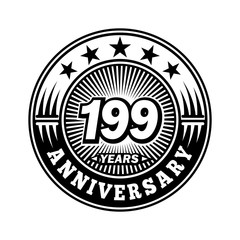 199 years anniversary. Anniversary logo design. Vector and illustration.