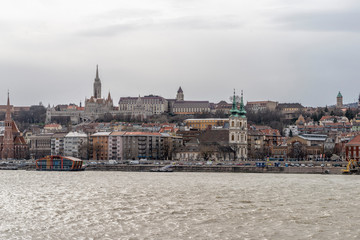 The view on danube river in Budapest