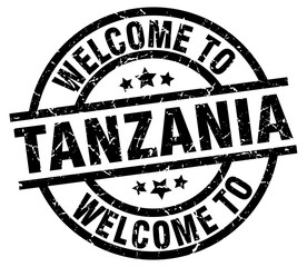 welcome to Tanzania black stamp