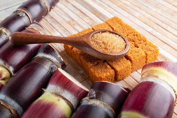 Sugarcane, and derivatives of brown sugar and panela from Colombia