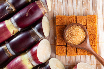 Sugarcane, and derivatives of brown sugar and panela from Colombia