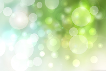Green turquoise abstract shiny blurred background texture with circular bokeh lights. Beautiful backdrop.