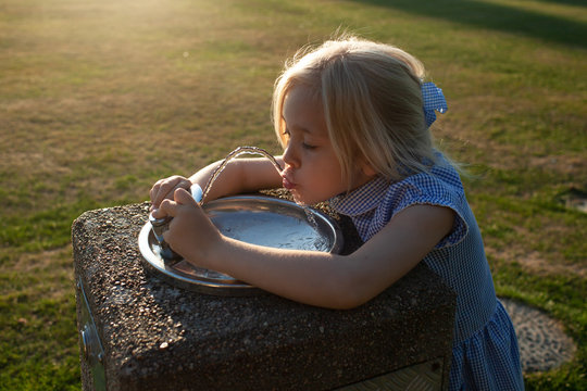 Thirsty child.