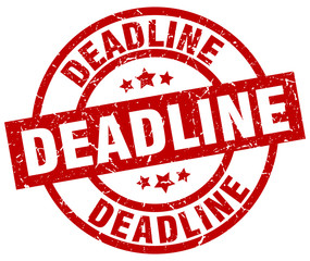 deadline round red grunge stamp