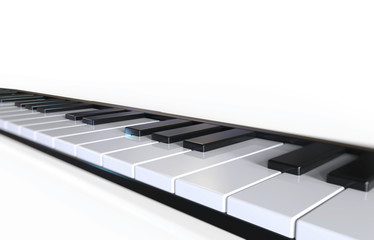concept art of piano keys with white background 