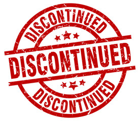 discontinued round red grunge stamp