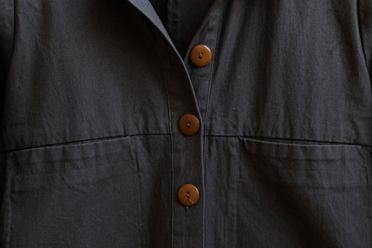 buttons and pocket detail on jacket
