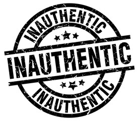 inauthentic round grunge black stamp