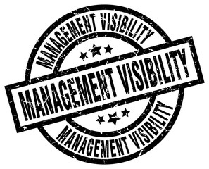 management visibility round grunge black stamp