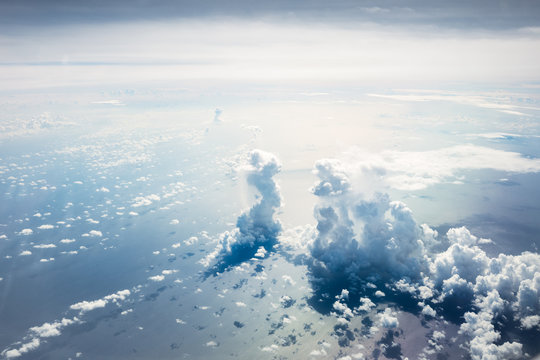 Beautiful cloud scenery over the South China Sea, from the air