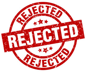 rejected round red grunge stamp