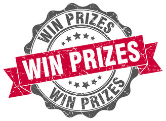 win prizes stamp. sign. seal
