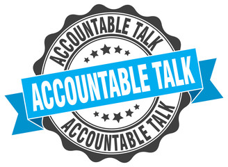 accountable talk stamp. sign. seal