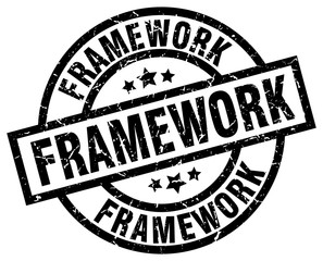 framework round grunge black stamp
