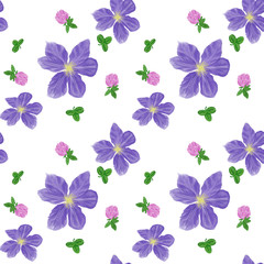 Clematis spring flowers pattern