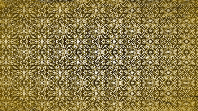 Gold Vintage Floral Pattern Wallpaper