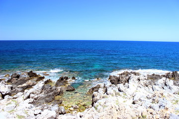 Fototapeta na wymiar Seascape, powerfull blue colors