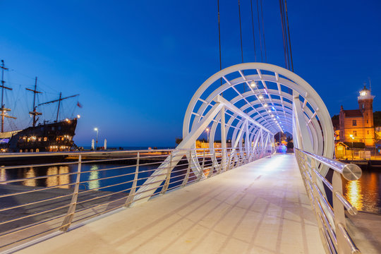 Pedestrian bridge in Ustka, Poland