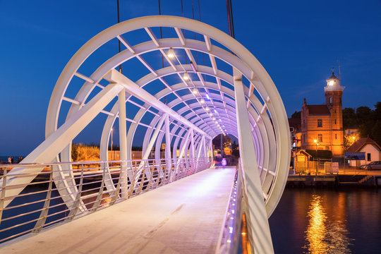 Pedestrian bridge in Ustka, Poland
