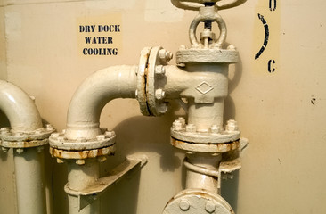 Manual shut-off valve of the outlet pipe of the water supply line of the fire-fighting system