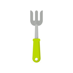 Rake vector icon isolated on white background. Garden tool in cartoon style