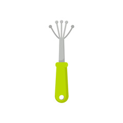 Rake vector icon isolated on white background. Garden tool in cartoon style