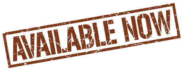 available now brown grunge square vintage rubber stamp