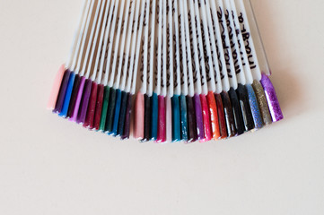 Artificial nails, also known as fake nails, different colors