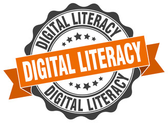 digital literacy stamp. sign. seal