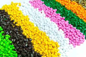 Fototapeta na wymiar Plastic pellets . Plastic granules after processing .Polymer.