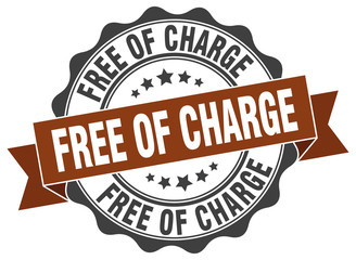 free of charge stamp. sign. seal