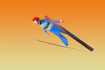 saut à ski en origami