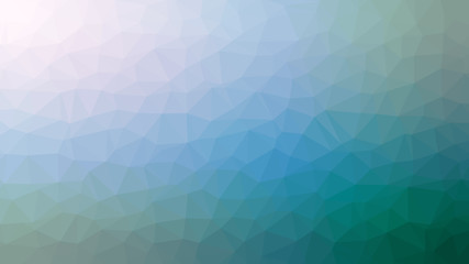 Turquoise to white geometric triangle low poly style gradient graphic background, vector clear template for business design