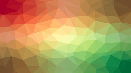 Colorful green yellow and red gradient mosaic backdrop with abstract triangle pattern in low polygonal style, vector template for business design