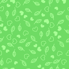 Seamless pattern with leaves and flowers. Vector illustration