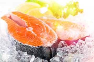 Fresh raw salmon on backgound